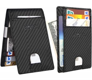 Pack of 2 RFID Blocking Wallets for Men, Money Clip Wallet and Slim Front Pocket Minimalist Wallet
